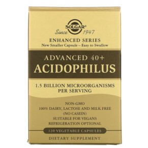 Thực phẩm chức năng Solgar Advanced 40+ Acidophilus 120 Vegetable Capsules 033984000292