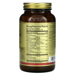 Thành phần vi chất của Solgar Advanced Calcium Complex + Vitamins D3 K2 Zinc Boron 120 Tablets 033984000285