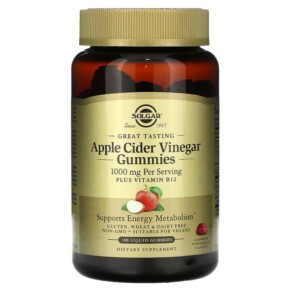 Thực phẩm chức năng Solgar Apple Cider Vinegar Gummies Raspberry Pomegranate 500 mg 100 Liquid Gummies 033984007123