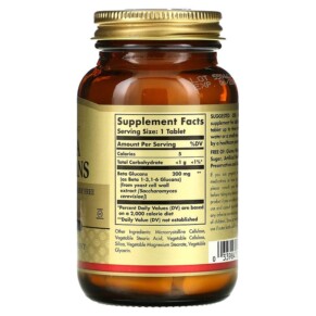 Thành phần vi chất của Solgar Beta Glucans 60 Tablets 033984002357