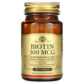 Thực phẩm chức năng Solgar Biotin 300 mcg 100 Tablets 033984002807