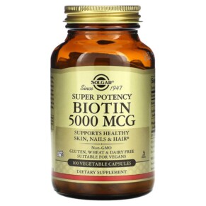 Thực phẩm chức năng Solgar Biotin 5.000 mcg 100 Vegetable Capsules 033984003149