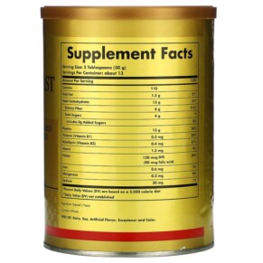 Thành phần vi chất của Solgar Brewer's Yeast Powder 14 oz (400 g) 033984003804