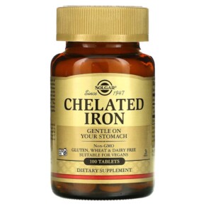 Thực phẩm chức năng Solgar Chelated Iron 100 Tablets 033984006805