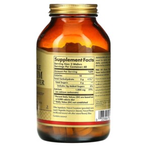 Thành phần vi chất của Solgar Chewable Calcium 500 mg 120 Wafers 033984004108
