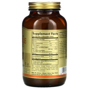 Thành phần vi chất của Solgar Chewable Vitamin C Natural Orange 90 Chewable Tablets 033984004078