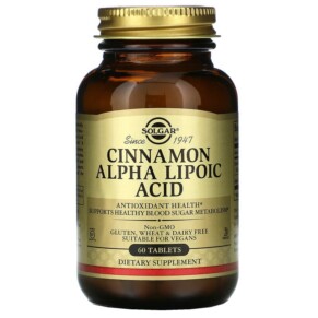 Thực phẩm chức năng Solgar Cinnamon Alpha Lipoic Acid 60 Tablets 033984008786