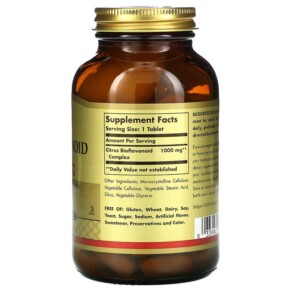 Thành phần vi chất của Solgar Citrus Bioflavonoid Complex 1.000 mg 100 Tablets 033984009202