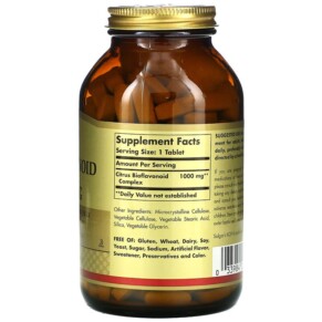 Thành phần vi chất của Solgar Citrus Bioflavonoid Complex 1.000 mg 250 Tablets 033984009219