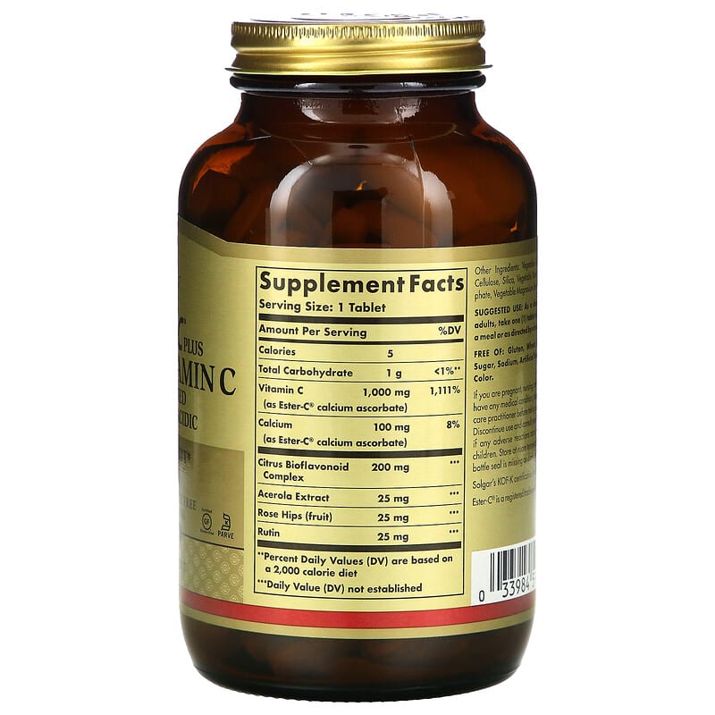 Solgar Ester-C Plus Vitamin C 1.000 mg 180 Tablets 2 Thành phần vi chất của Solgar Ester-C Plus Vitamin C 1.000 mg 180 Tablets 033984591974