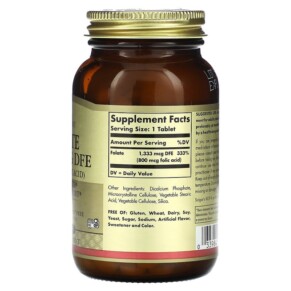 Thành phần vi chất của Solgar Folate 1.333 mcg DFE 250 Tablets 033984011014