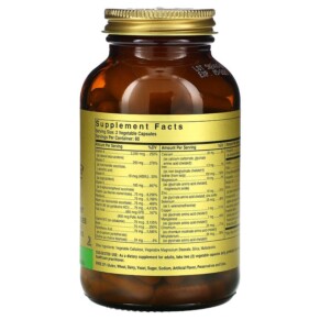 Thành phần vi chất của Solgar Formula V VM-75 Multiple Vitamins with Chelated Minerals 120 Vegetable Capsules 033984011670