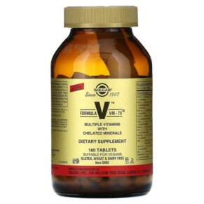 Thực phẩm chức năng Solgar Formula V VM-75 Multiple Vitamins with Chelated Minerals 180 Tablets 033984011830