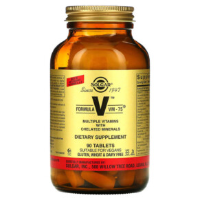 Thực phẩm chức năng Solgar Formula V VM-75 Multiple Vitamins with Chelated Minerals 90 Tablets 033984011823