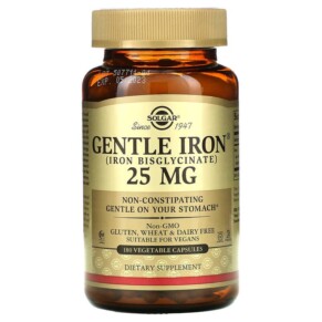 Thực phẩm chức năng Solgar Gentle Iron 25 mg 180 Vegetable Capsules 033984012509
