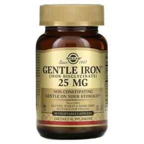 Thực phẩm chức năng Solgar Gentle Iron 25 mg 90 Vegetable Capsules 033984012493