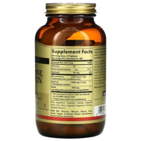Thành phần vi chất của Solgar Glucosamine Chondroitin MSM Triple Strength 120 Tablets 033984013193