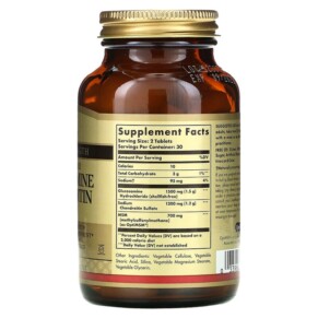 Thành phần vi chất của Solgar Glucosamine Chondroitin MSM Triple Strength 60 Tablets 033984013186
