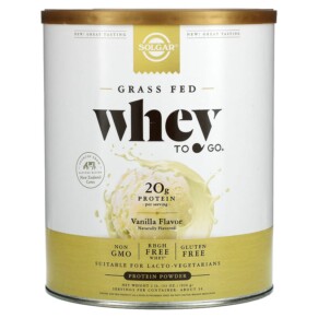 Thực phẩm chức năng Solgar Grass Fed Whey To Go Protein Powder Vanilla 2 lb (936 g) 033984036680