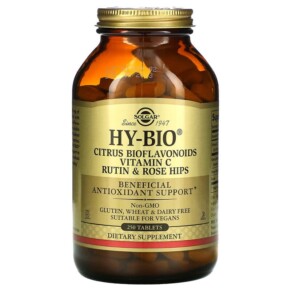Thực phẩm chức năng Solgar Hy-Bio Citrus Bioflavonoids Vitamin C Rutin & Rose Hips 250 Tablets 033984014220