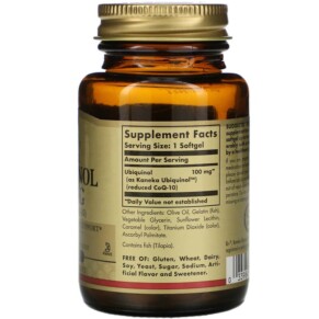 Solgar Kosher Ubiquinol 100 mg 60 Softgels 3 Thành phần vi chất của Solgar Kosher Ubiquinol 100 mg 60 Softgels 033984005389