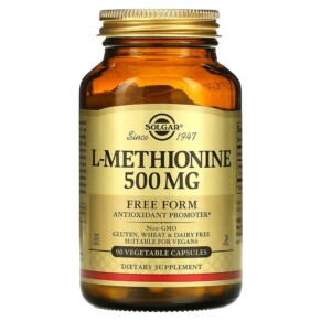 Thực phẩm chức năng Solgar L-Methionine 500 mg 90 Vegetable Capsules 033984017542