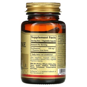 Thành phần vi chất của Solgar L-Theanine Free Form 150 mg 60 Vegetable Capsules 033984027060