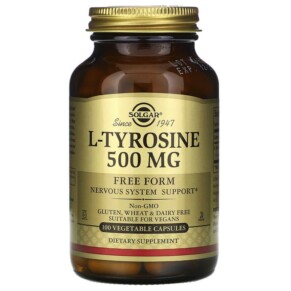 Thực phẩm chức năng Solgar L-Tyrosine 500 mg 100 Veggie Caps 033984027619