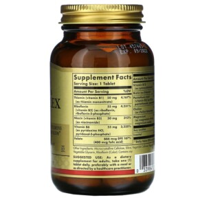 Thành phần vi chất của Solgar Megasorb B-Complex "50" 100 Tablets 033984017511
