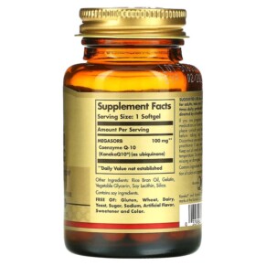 Thành phần vi chất của Solgar Megasorb CoQ-10 100 mg 90 Softgels 033984009141