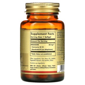 Solgar Megasorb CoQ-10 60 mg 120 Softgels 3 Thành phần vi chất của Solgar Megasorb CoQ-10 60 mg 120 Softgels 033984009585