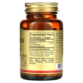 Thành phần vi chất của Solgar Melatonin 3 mg 120 Nuggets 033984019355