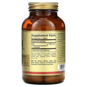 Thành phần vi chất của Solgar MSM (Methylsulfonylmethane) 1.000 mg 120 Tablets 033984017344
