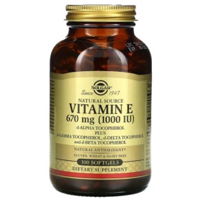 Thực phẩm chức năng Solgar Natural Source Vitamin E 670 mg (1.000 IU) 100 Softgels 033984035614