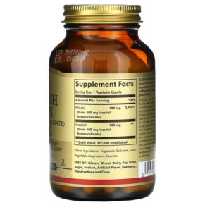 Thành phần vi chất của Solgar No-Flush Niacin 500 mg 100 Vegetable Capsules 033984019119