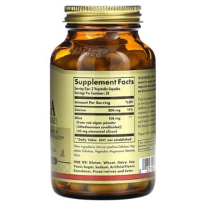 Thành phần vi chất của Solgar Oceanic Silica From Red Algae 100 Vegetable Capsules 033984025714