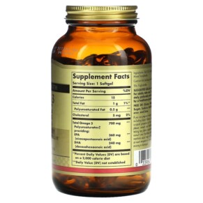 Thành phần vi chất của Solgar Omega-3 EPA & DHA Double Strength 700 mg 120 Softgels 033984020535