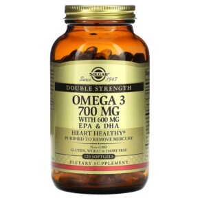 Thực phẩm chức năng Solgar Omega-3 EPA & DHA Double Strength 700 mg 120 Softgels 033984020535