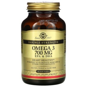 Thực phẩm chức năng Solgar Omega-3 EPA & DHA Double Strength 700 mg 60 Softgels 033984020511