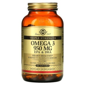 Thực phẩm chức năng Solgar Omega 3 EPA & DHA Triple Strength 950 mg 100 Softgels 033984020580