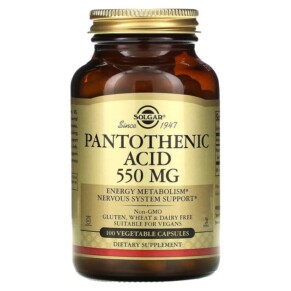 Thực phẩm chức năng Solgar Pantothenic Acid 550 mg 100 Vegetable Capsules 033984021716