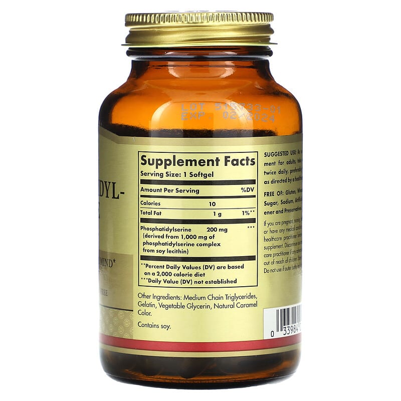 Solgar Phosphatidylserine 200 mg 60 Softgels 2 Thành phần vi chất của Solgar Phosphatidylserine 200 mg 60 Softgels 033984022089
