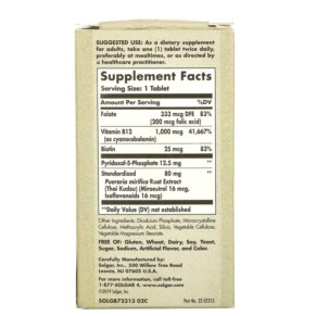 Thành phần vi chất của Solgar PM PhytoGen Complex 60 Tablets 033984023130