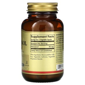 Thành phần vi chất của Solgar Policosanol 20 mg 100 Vegetable Capsules 033984022515