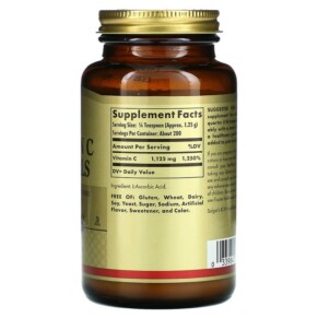 Thành phần vi chất của Solgar Pure Vitamin C Crystals 8.8 oz (250 g) 033984033016
