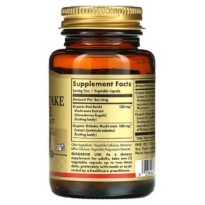 Thành phần vi chất của Solgar Reishi Shiitake Maitake Mushroom Extract 50 Vegetable Capsules 033984023277