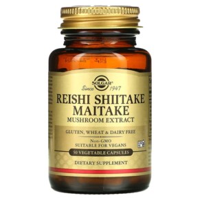 Thực phẩm chức năng Solgar Reishi Shiitake Maitake Mushroom Extract 50 Vegetable Capsules 033984023277