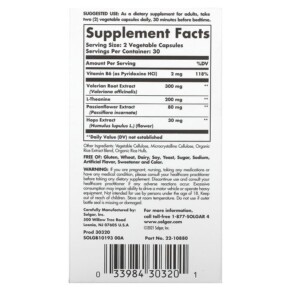 Thành phần vi chất của Solgar Sleep & Stress Support 60 Vegetable Capsules 033984303201