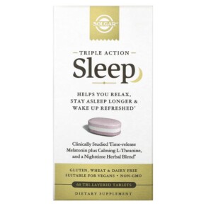 Thực phẩm chức năng Solgar Sleep Triple Action 60 Tri-Layered Tablets 033984006560