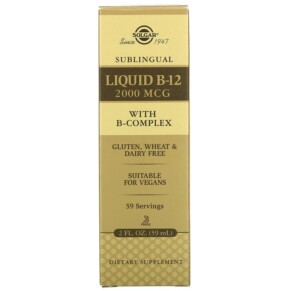 Thực phẩm chức năng Solgar Sublingual Liquid B-12 2.000 mcg 2 fl oz (59 ml) 033984015951